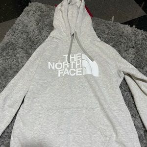 The North Face hoodie, size L, white/grey